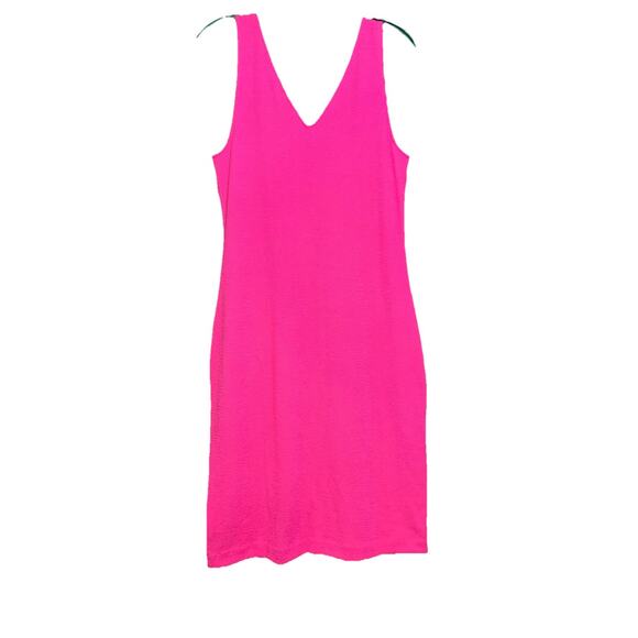 Lilly Pulitzer Stassi Knee Length Textures Scrunch Dress Large NWT Roxie Pink - Picture 5 of 11